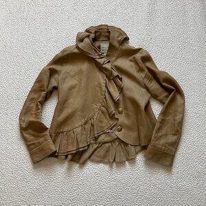 Anthropologie Ruffian Ruffled Asymmetrical Jacket/Blazer